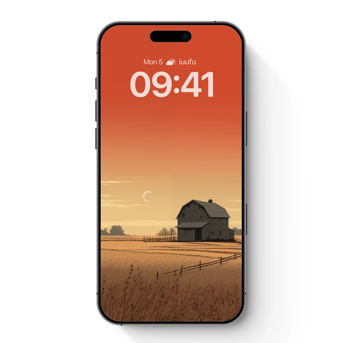 Crimson Sunset Barn: Solitude in Golden Fields