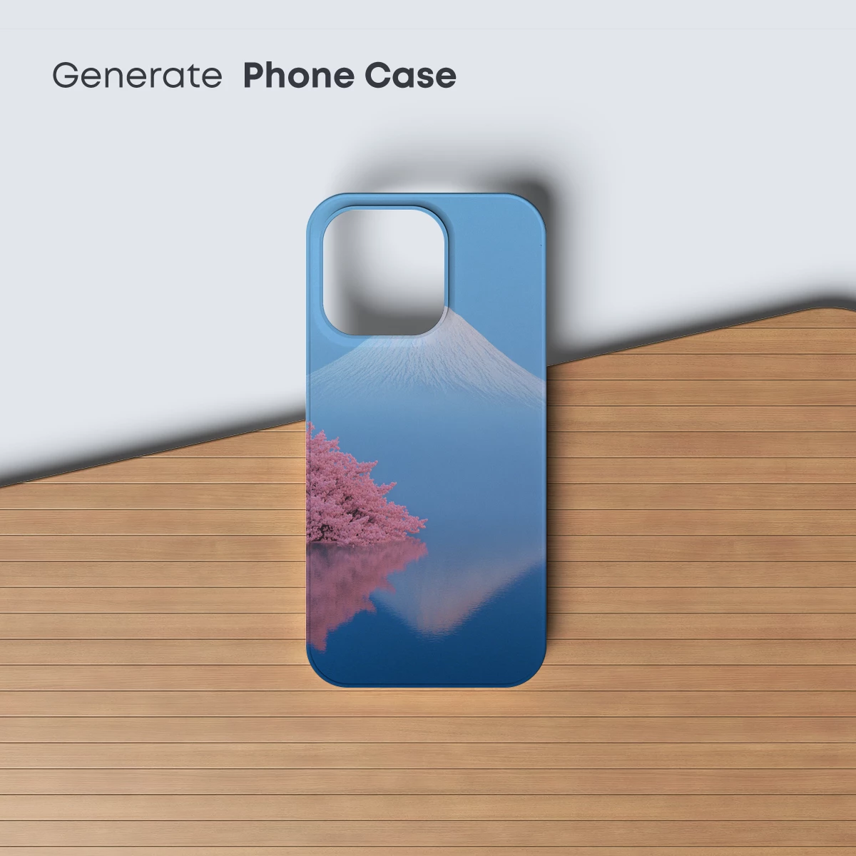 Fuji's Serenity: Cherry Blossoms Mirror Reflection - Image 3