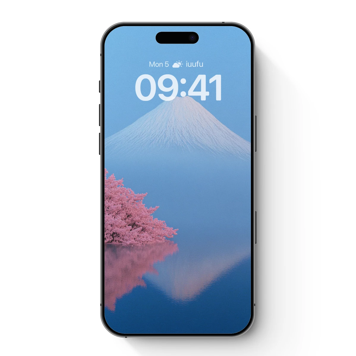 Fuji's Serenity: Cherry Blossoms Mirror Reflection