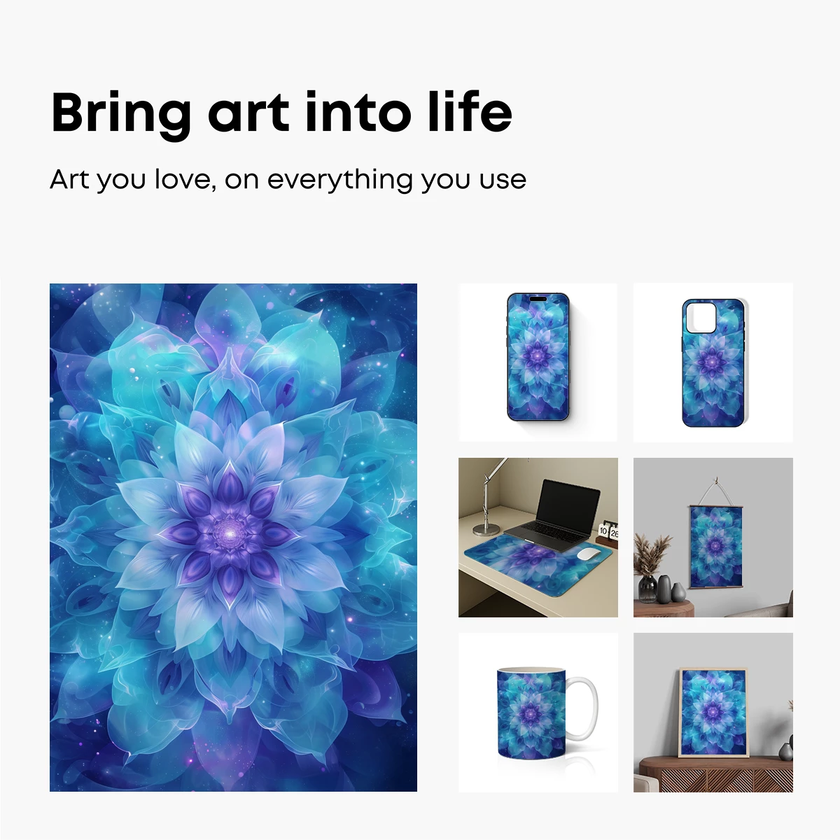 Ethereal Blue Lotus: A Cosmic Bloom - Image 2