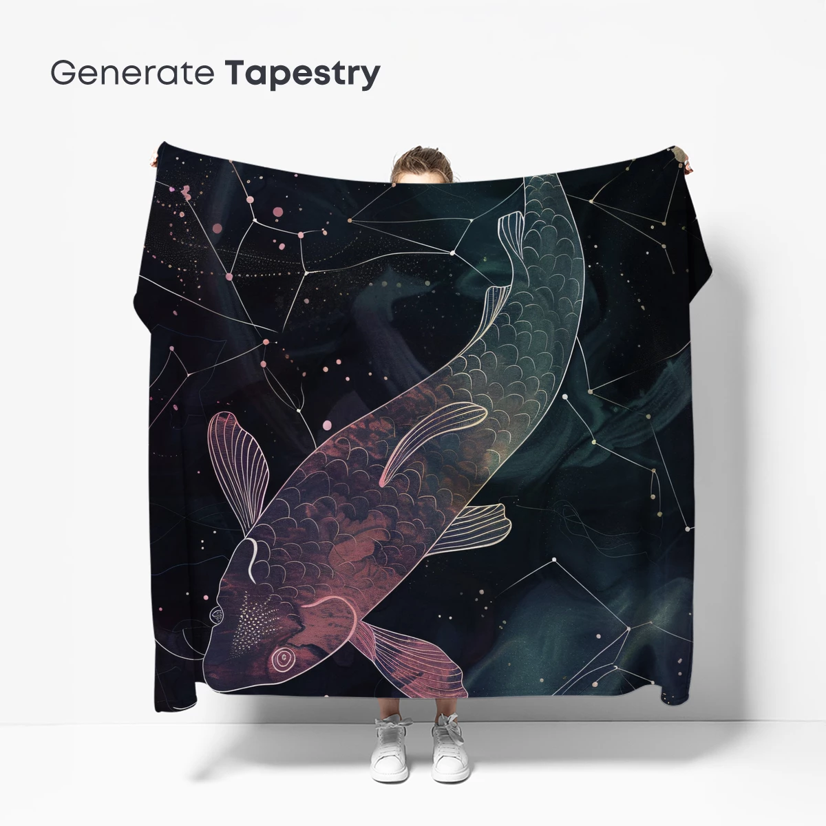 Cosmic Koi: Celestial Fish Constellation Art - Image 5