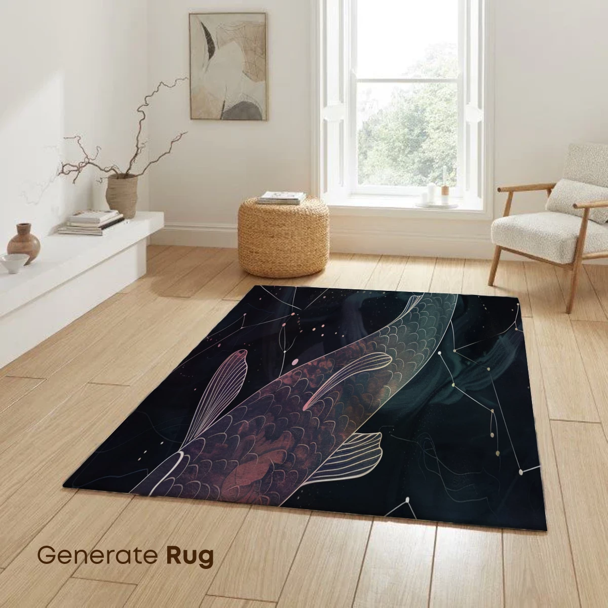 Cosmic Koi: Celestial Fish Constellation Art - Image 6