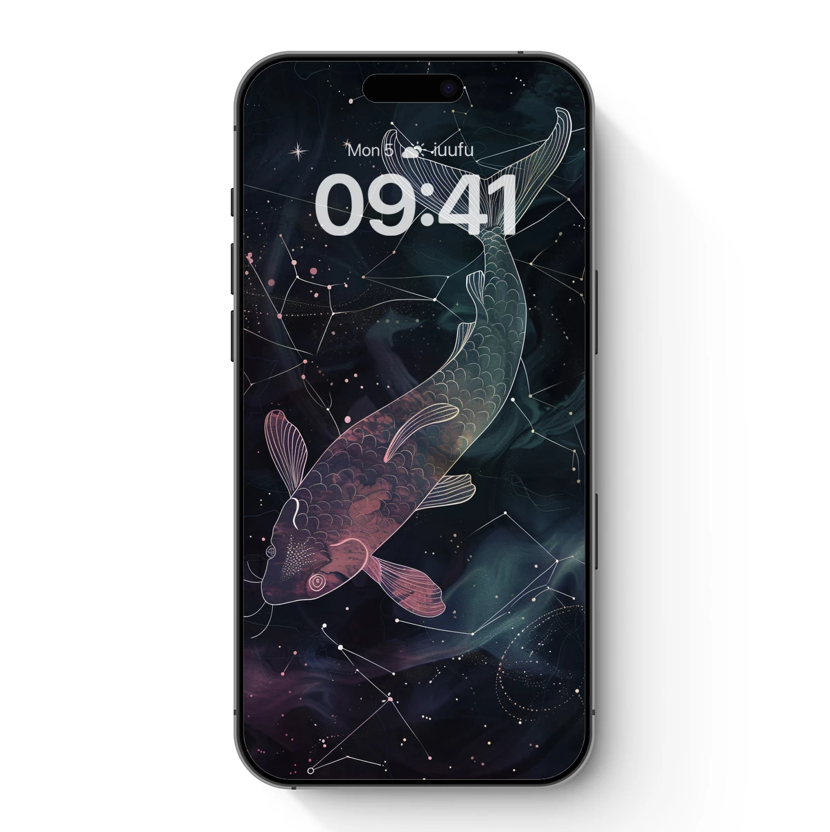 Cosmic Koi: Celestial Fish Constellation Art