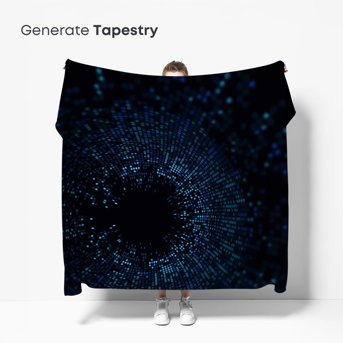 Digital Vortex: Blue Pixel Tunnel - Image 5
