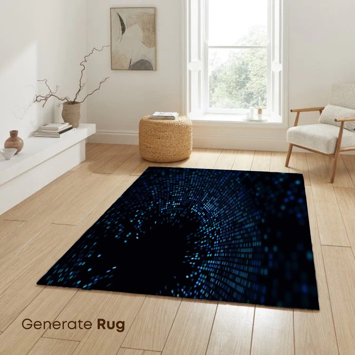 Digital Vortex: Blue Pixel Tunnel - Image 6