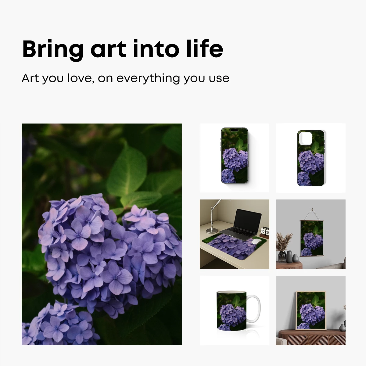 Ethereal Lavender Hydrangeas in Verdant Embrace - Image 2