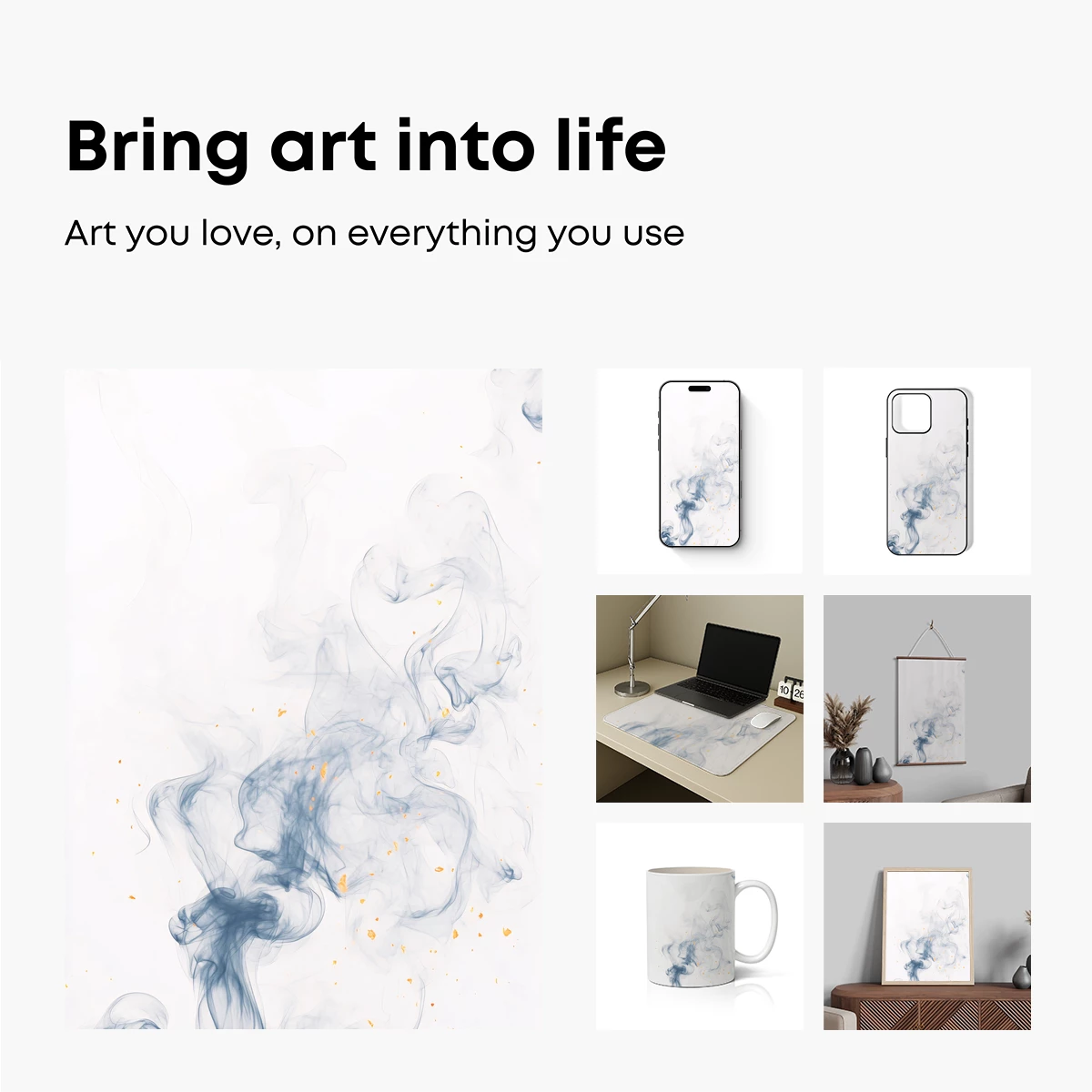 Ethereal Smoke Dance: Whispers of Mist and Gold - Image 2