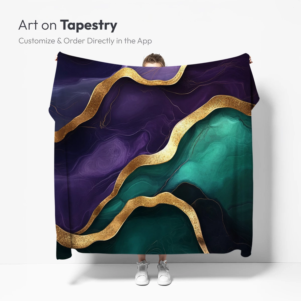 Ethereal Waves of Gold and Teal - Image 5