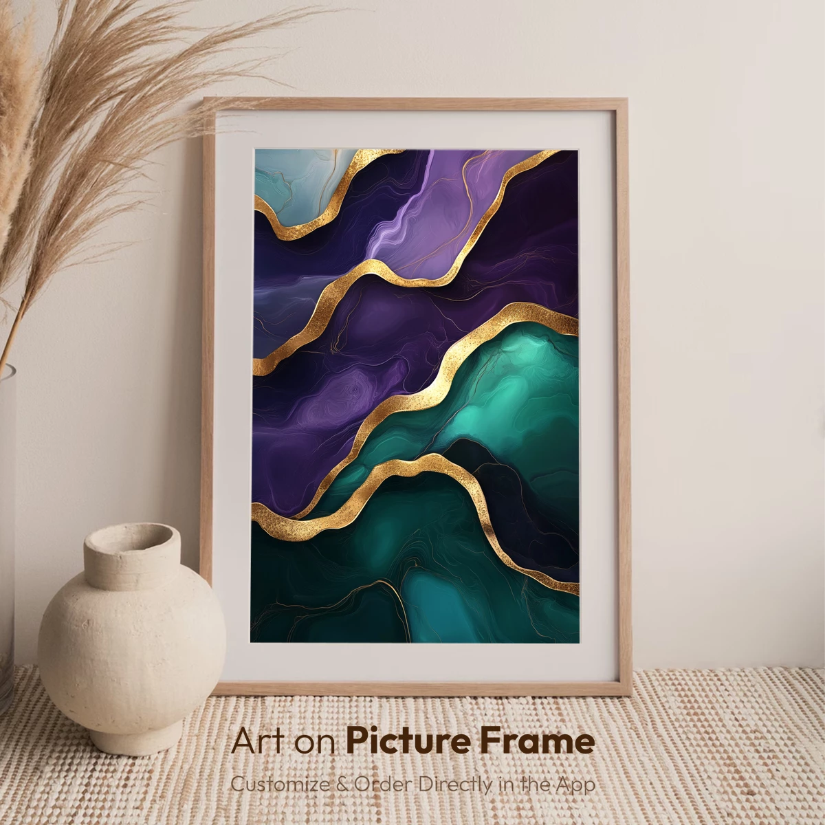 Ethereal Waves of Gold and Teal - Image 7