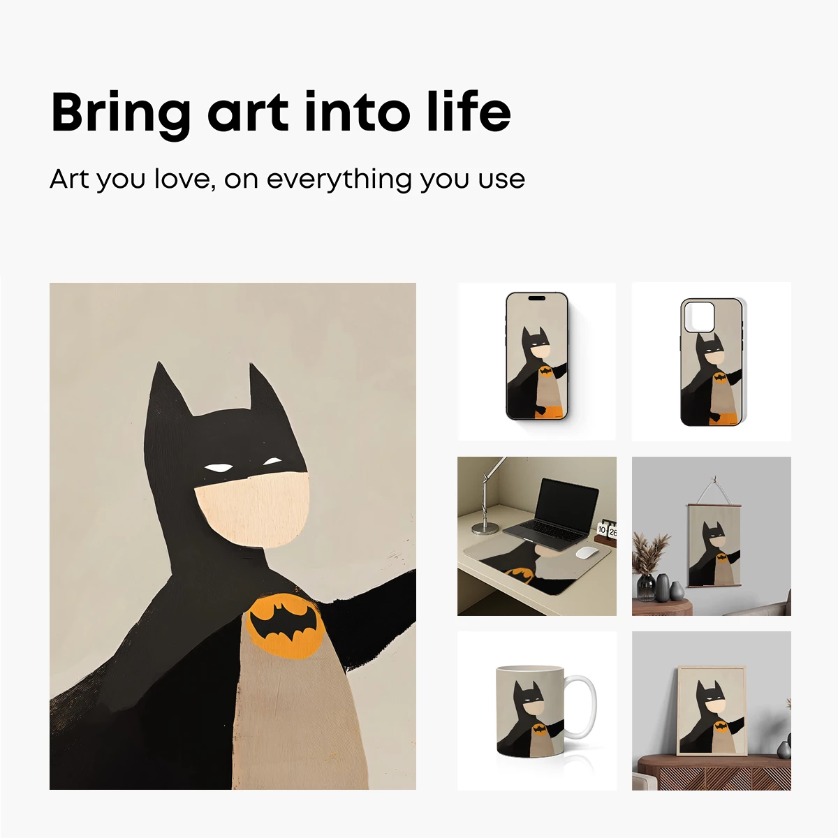 Bold Bat Icon: Minimalist Superhero Art - Image 2