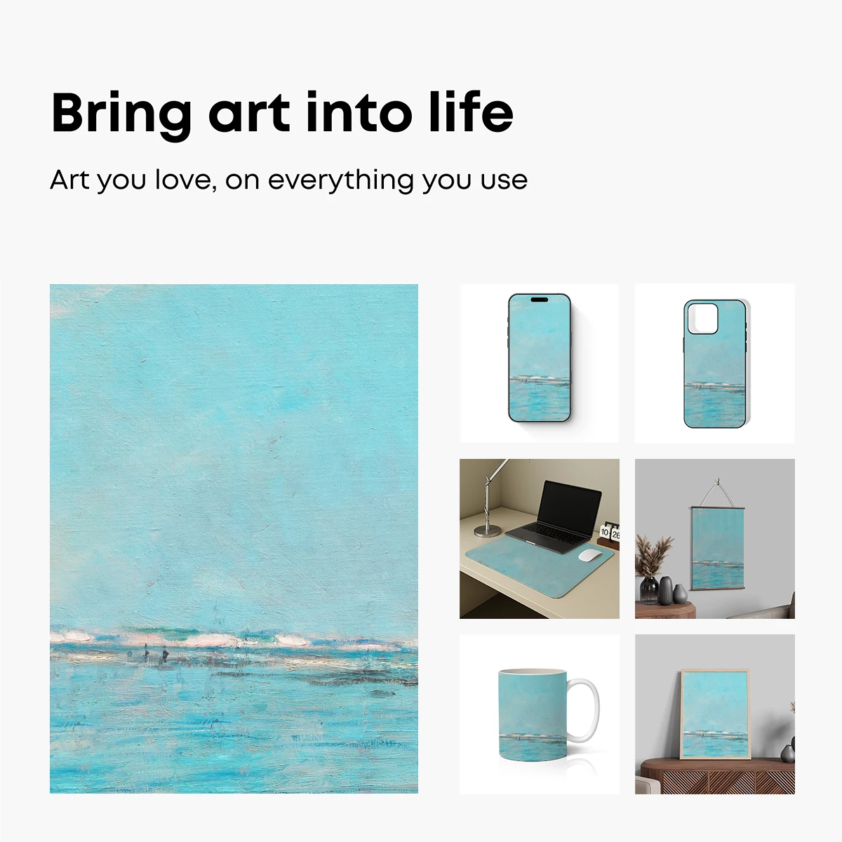 Ethereal Aqua Horizon: Abstract Coastal Serenity - Image 2