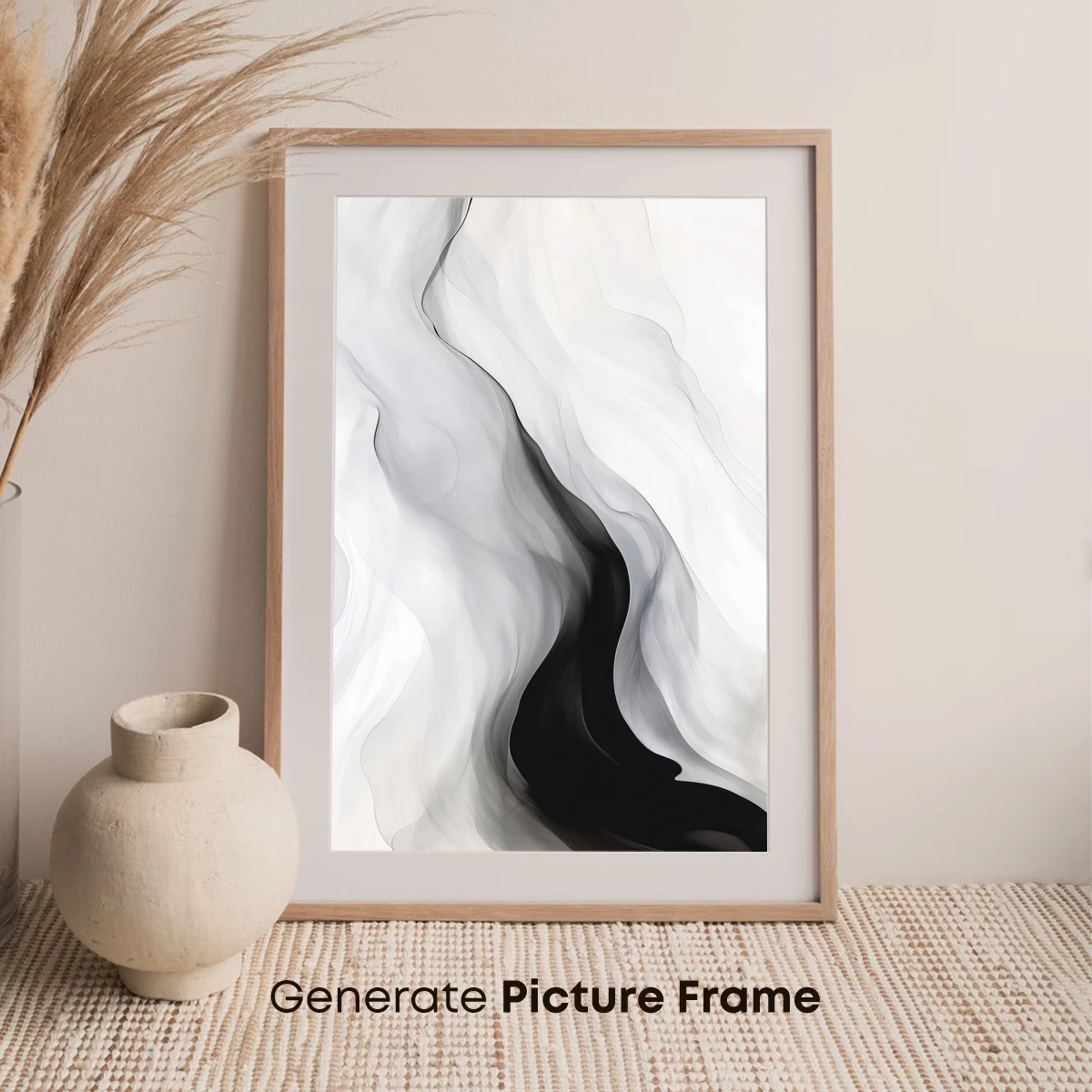 Ethereal Ink Flow: Monochrome Waves - Image 7