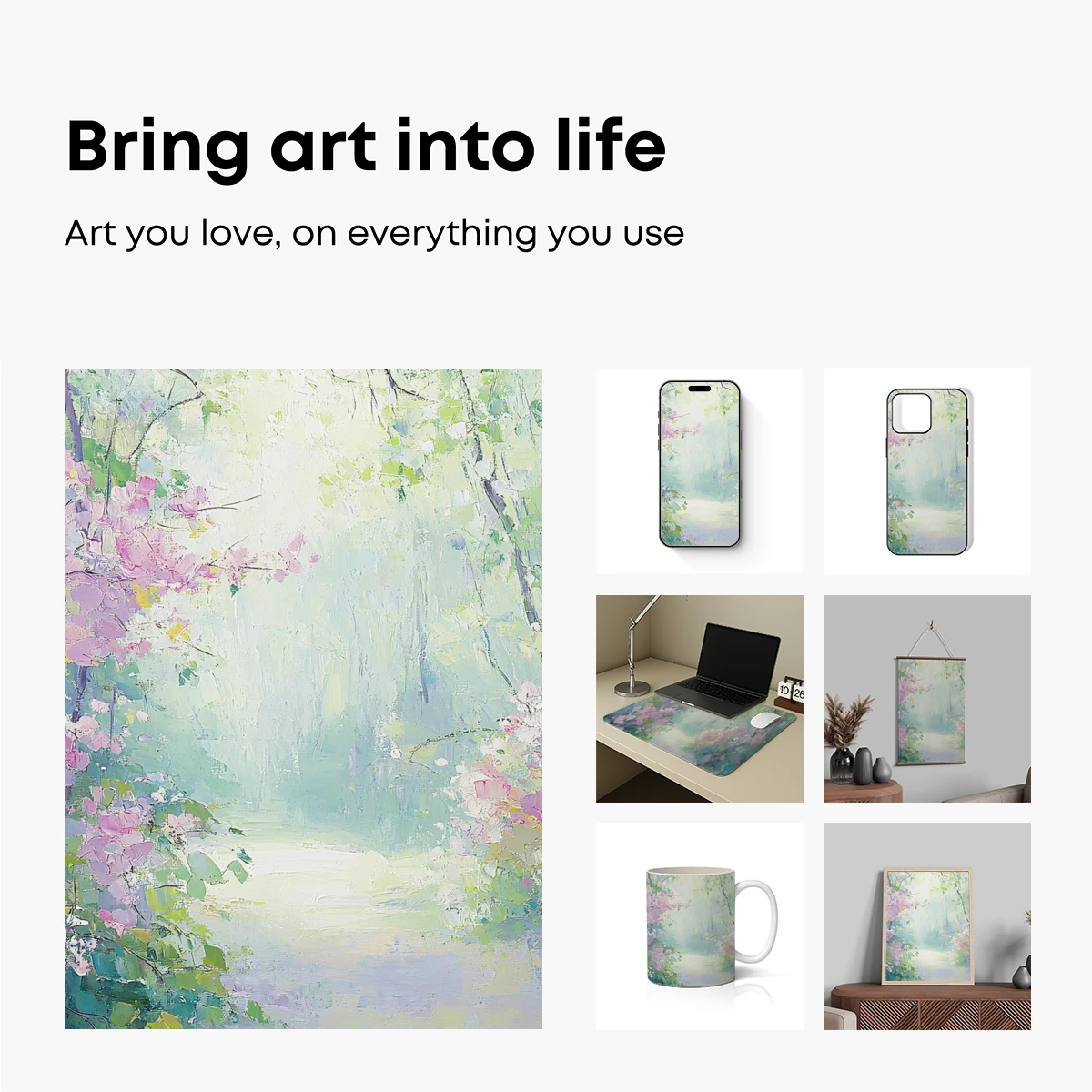 Enchanted Blossom Path: Impressionist Spring Fantasy - Image 2