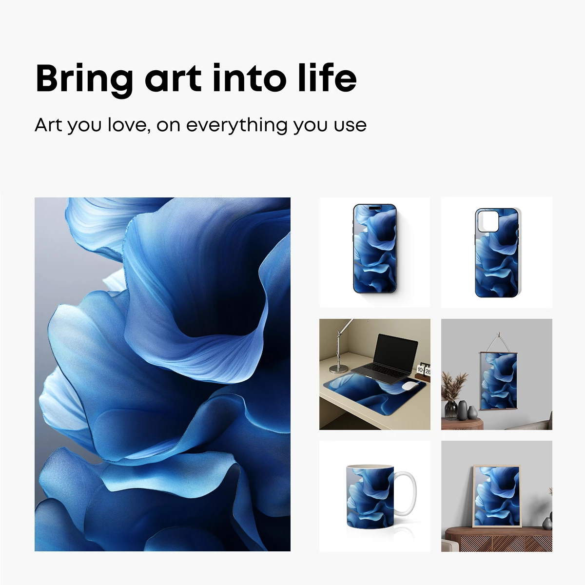 Ethereal Blue Silk Waves - Image 2