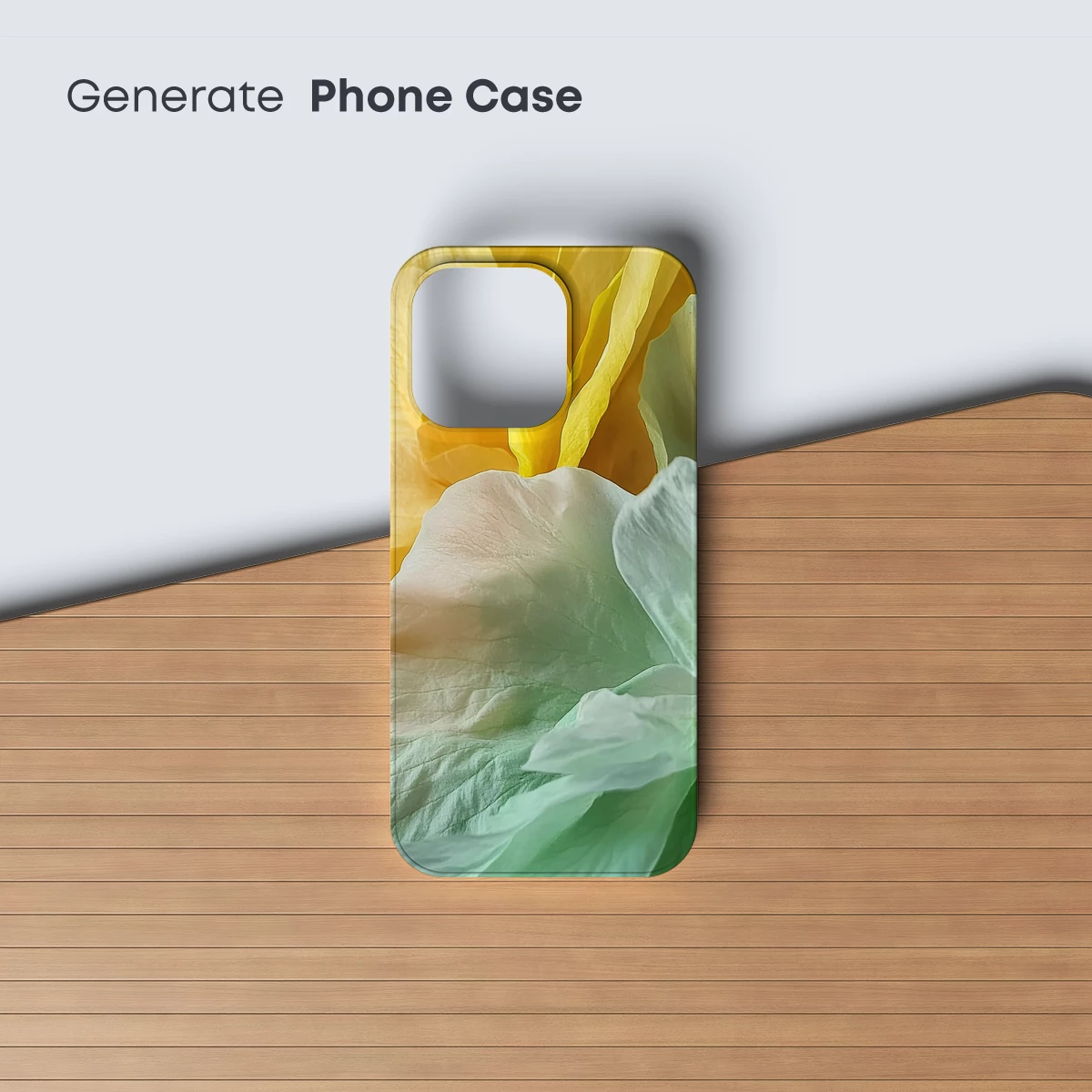 Ethereal Petals: Yellow and Mint Floral Fusion - Image 3