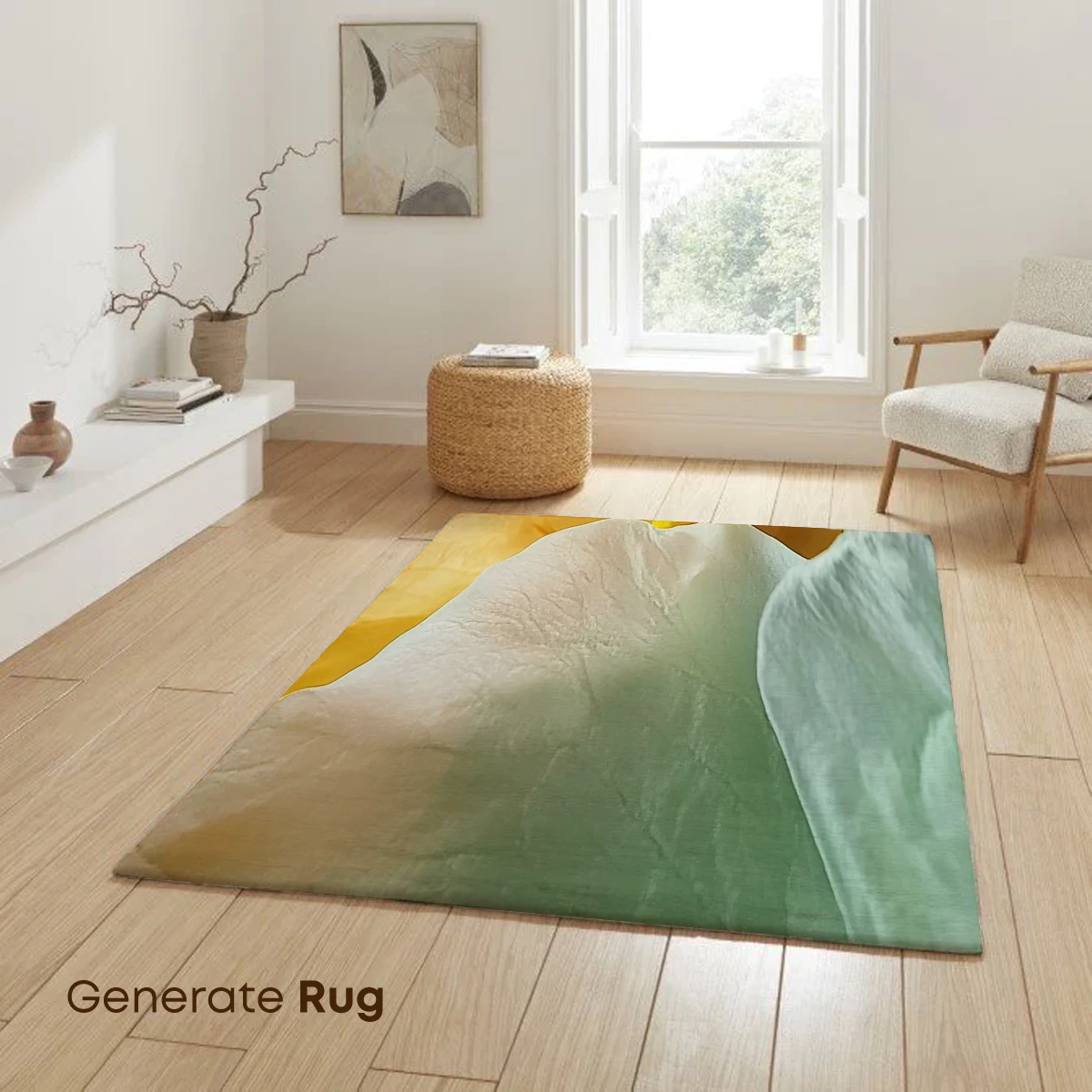 Ethereal Petals: Yellow and Mint Floral Fusion - Image 6