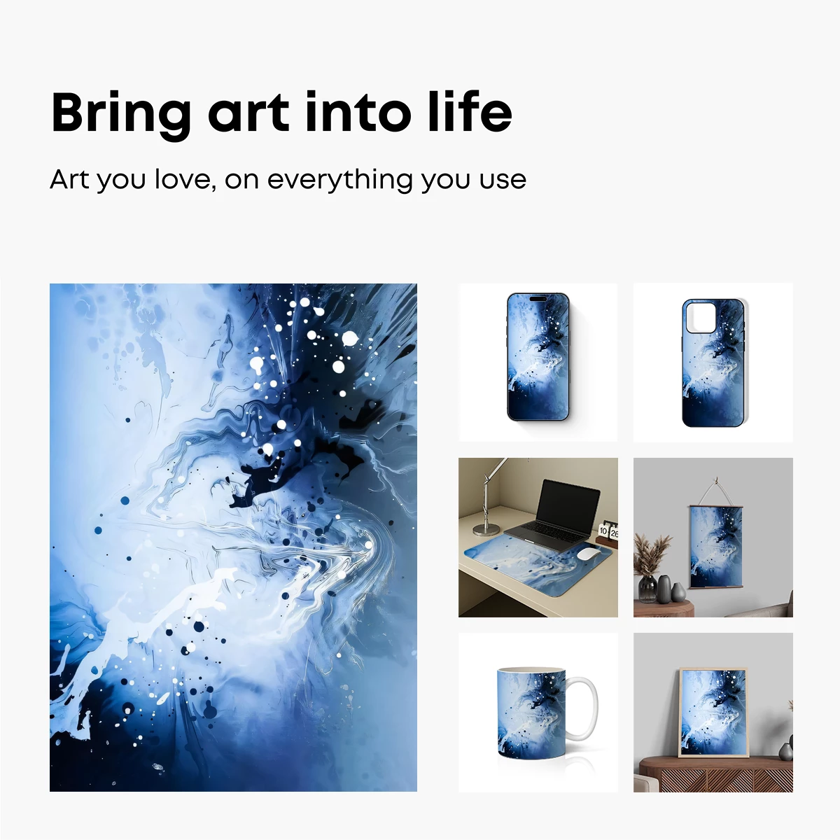 Ethereal Blue Abyss: A Dance of Ink and Light - Image 2