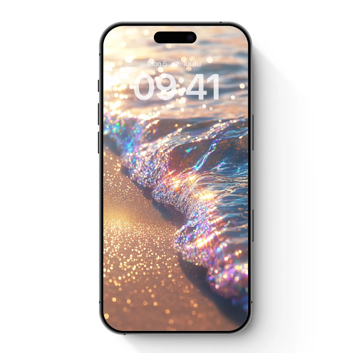 Glittering Ocean Waves at Sunset