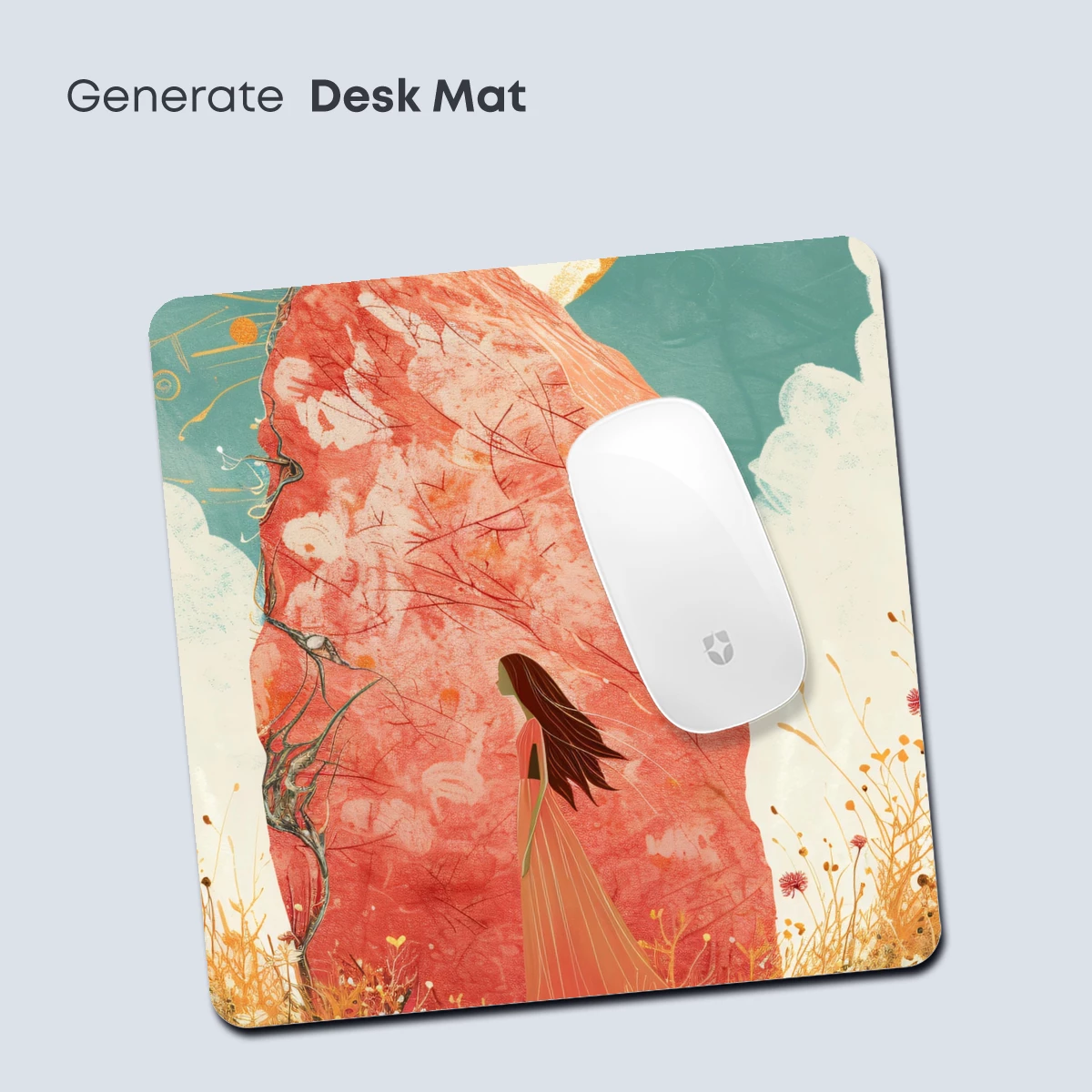 Ethereal Bloom: A Girl Beneath the Crimson Monolith - Image 4