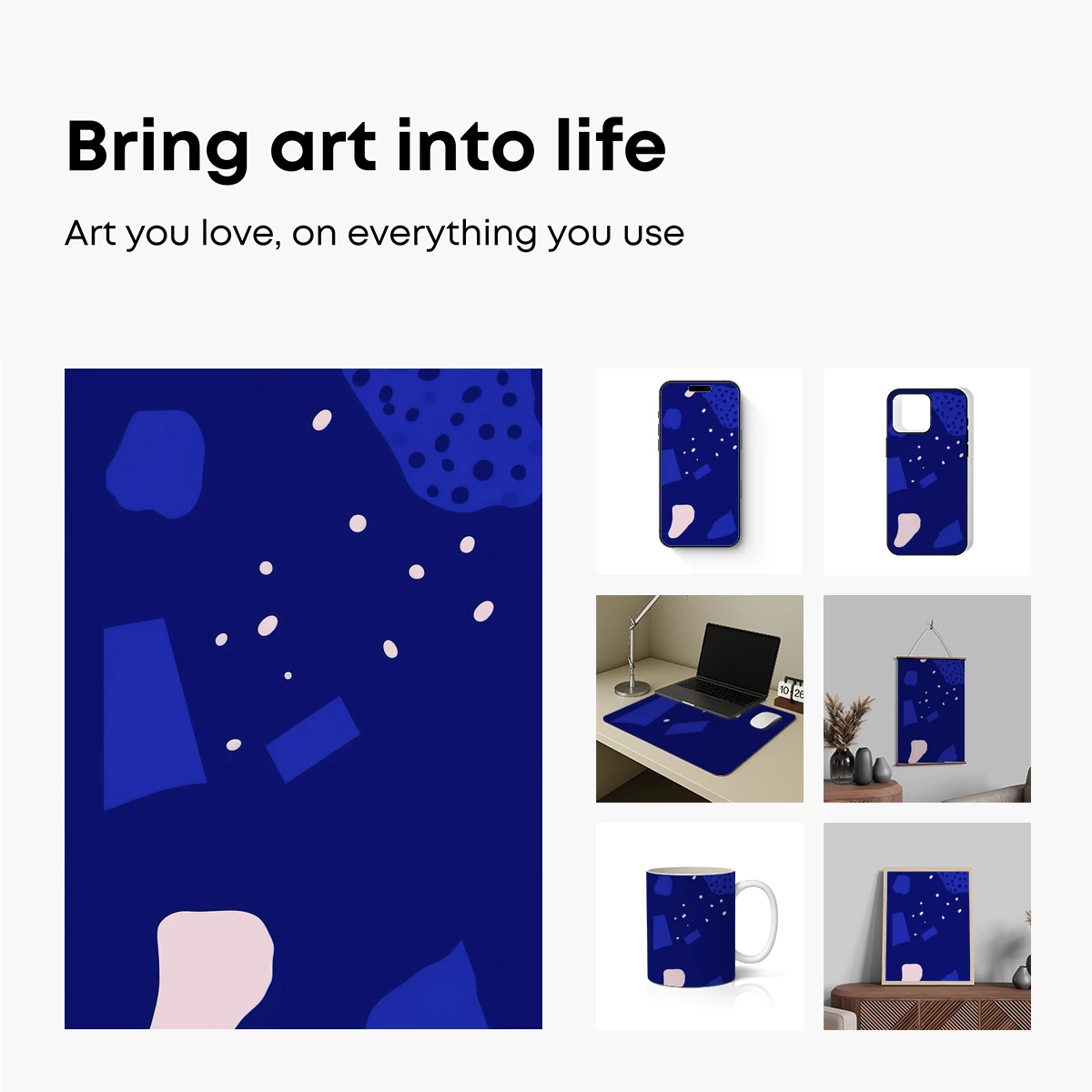 Abstract Blue Odyssey: Geometric Dreamscape - Image 2