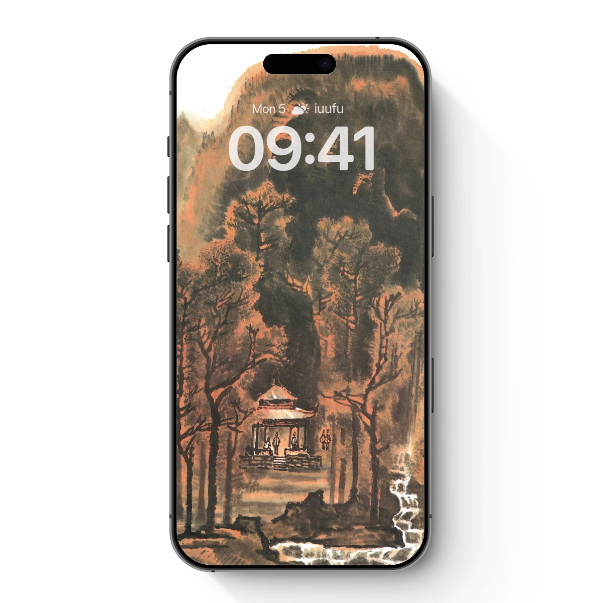 Autumn Pavilion in Ink: A Serene Forest Retreat