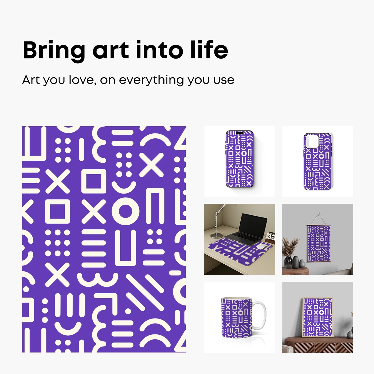 Geometric Glyph Symphony: Modern Abstract Art - Image 2