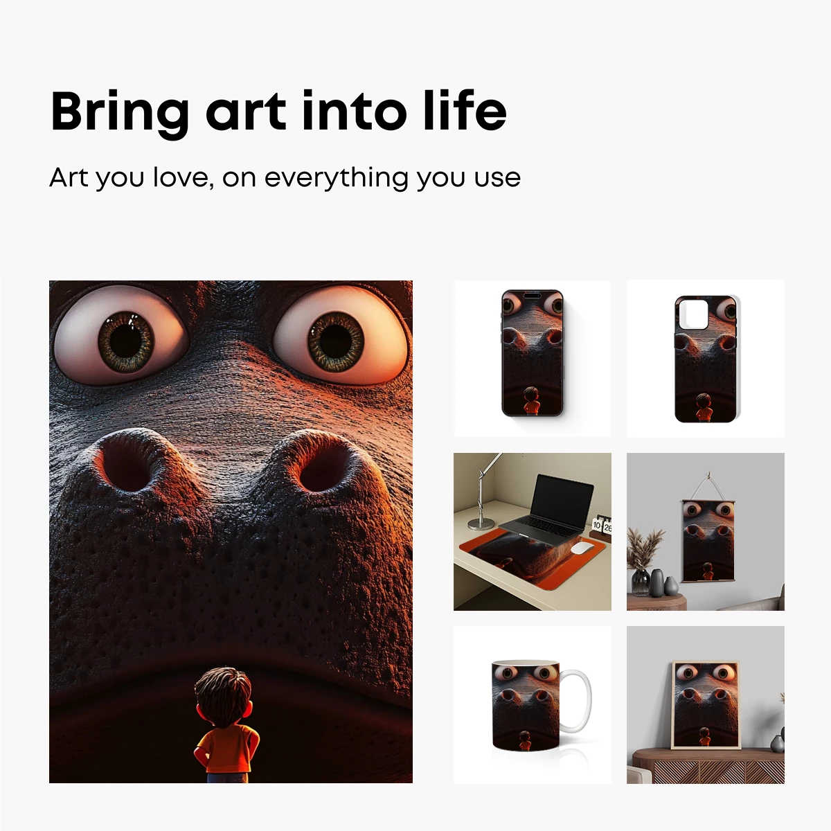 Giant Hippo and Tiny Friend: A Whimsical Cartoon Duo - Image 2