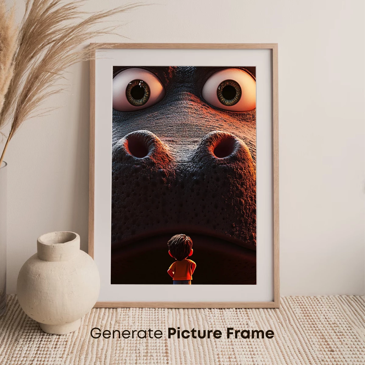 Giant Hippo and Tiny Friend: A Whimsical Cartoon Duo - Image 7