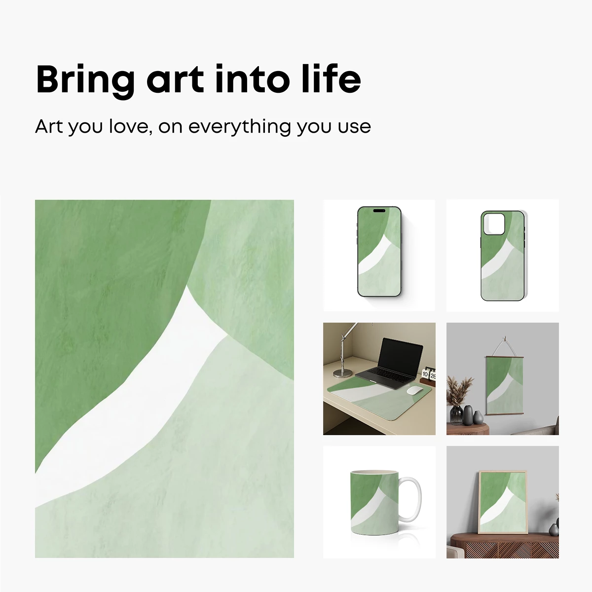 Ethereal Green Abstract Flow - Image 2