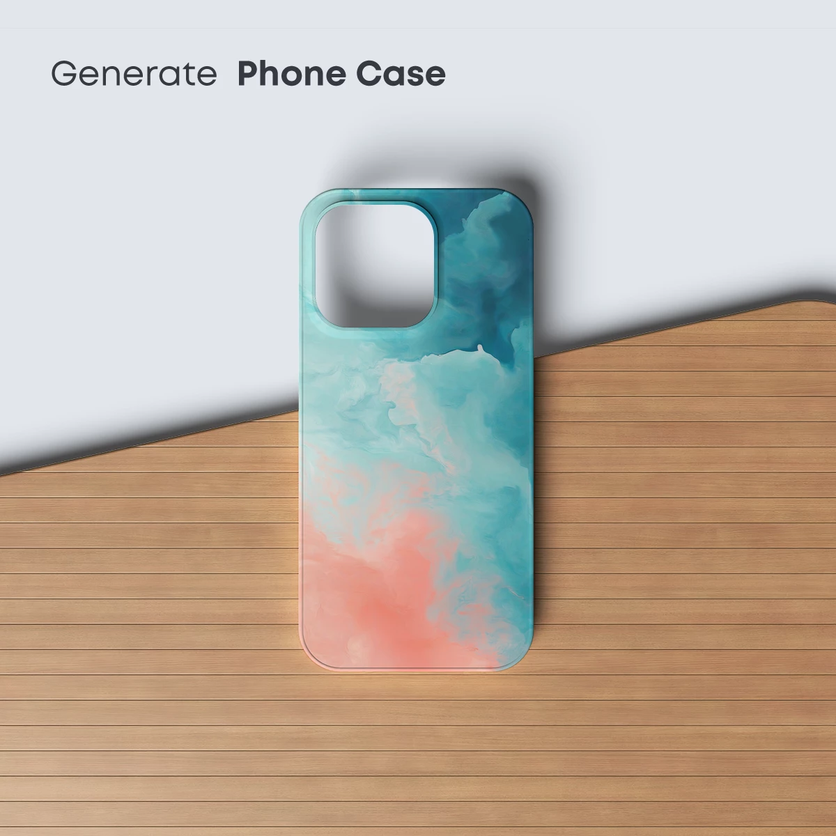 Abstract Aqua and Coral Swirls - Image 3