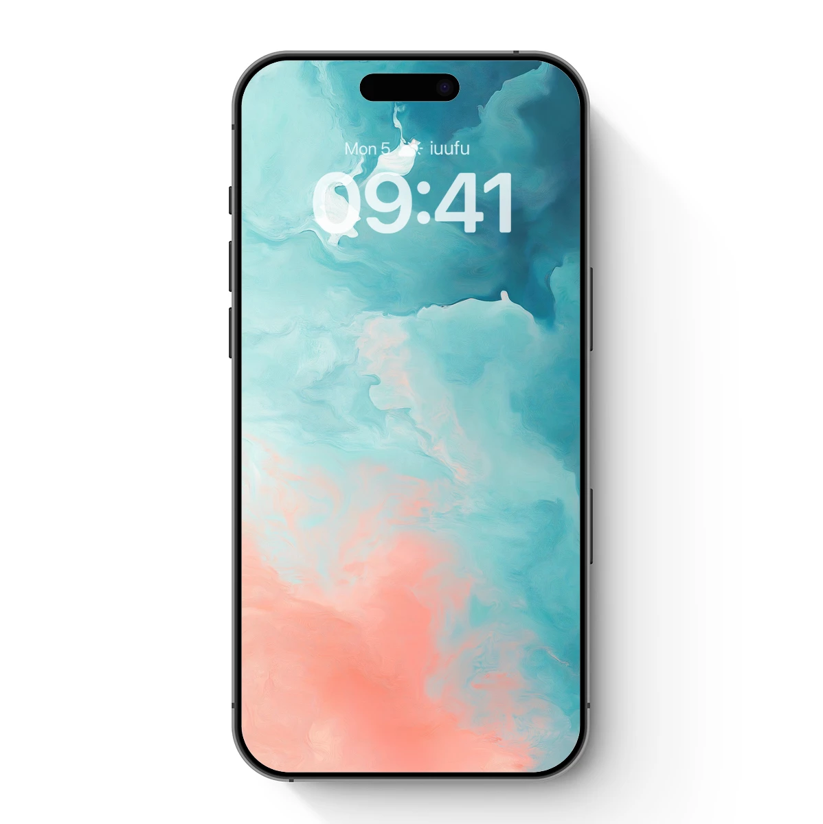 Abstract Aqua and Coral Swirls