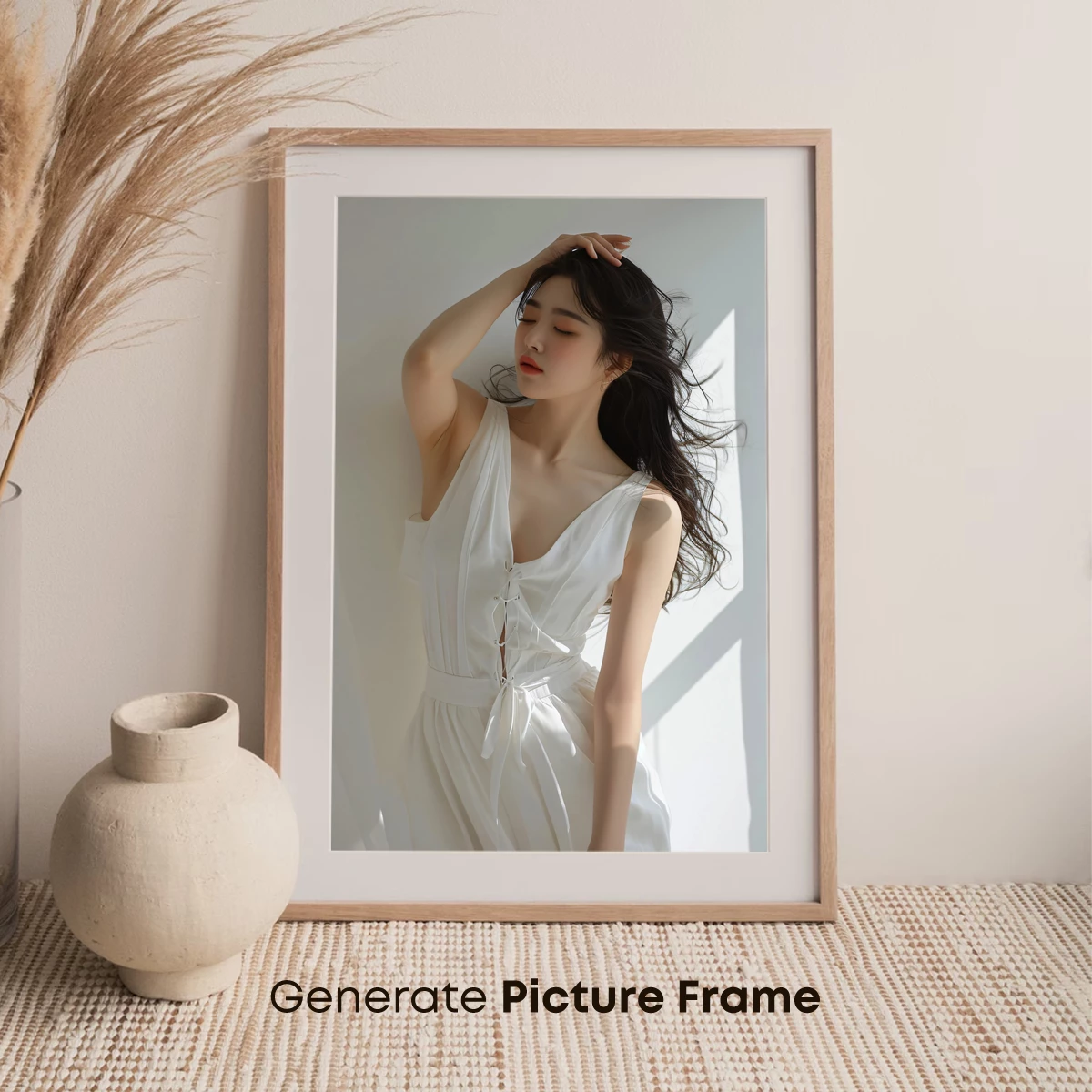 Elegant Solitude: White Silk Elegance - Image 7