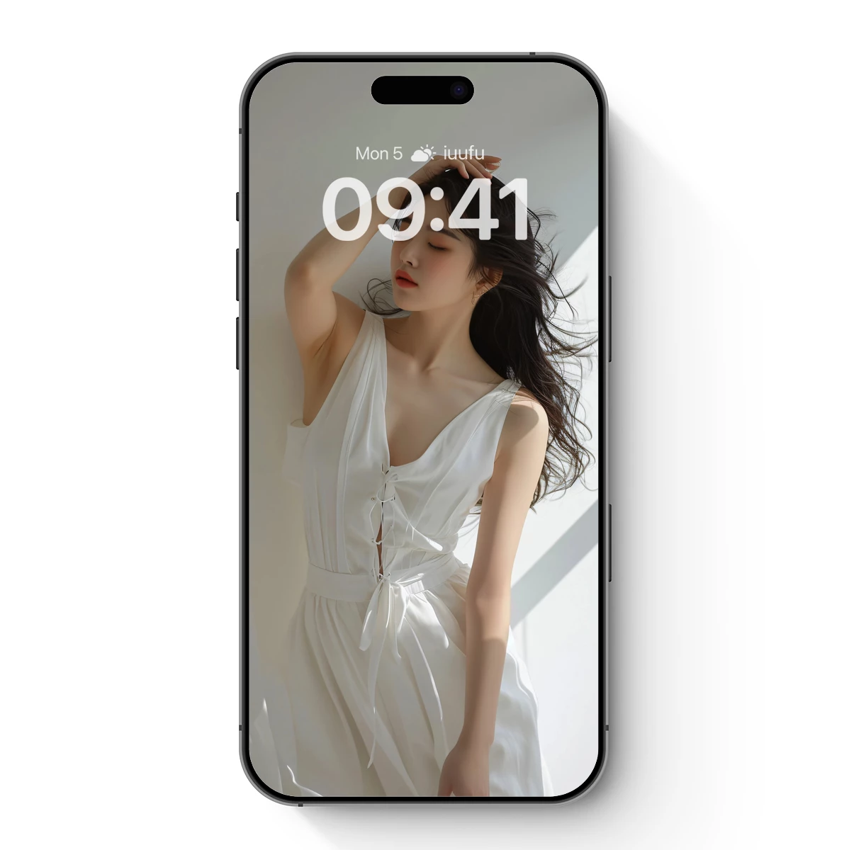 Elegant Solitude: White Silk Elegance