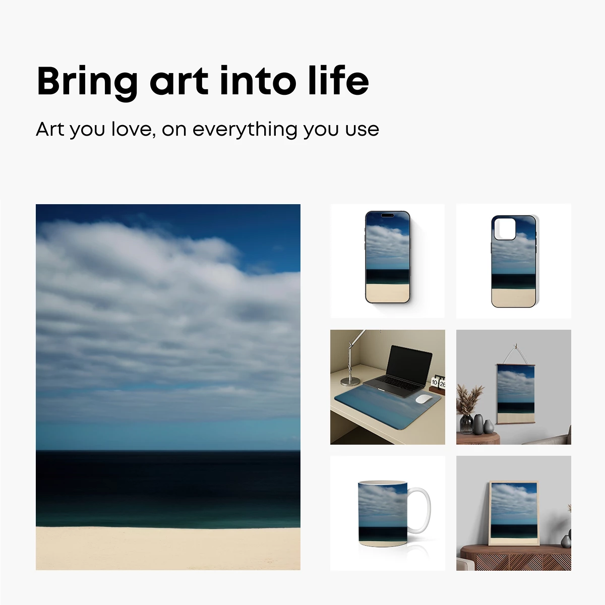 Eternal Horizon: Serene Beach and Clouds - Image 2