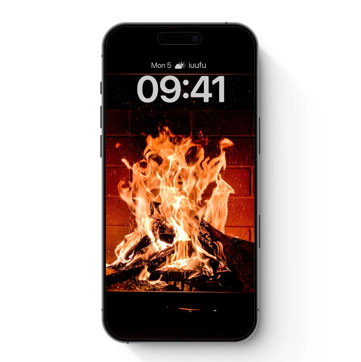 Blazing Hearth: Flames Dance in Brick Embrace