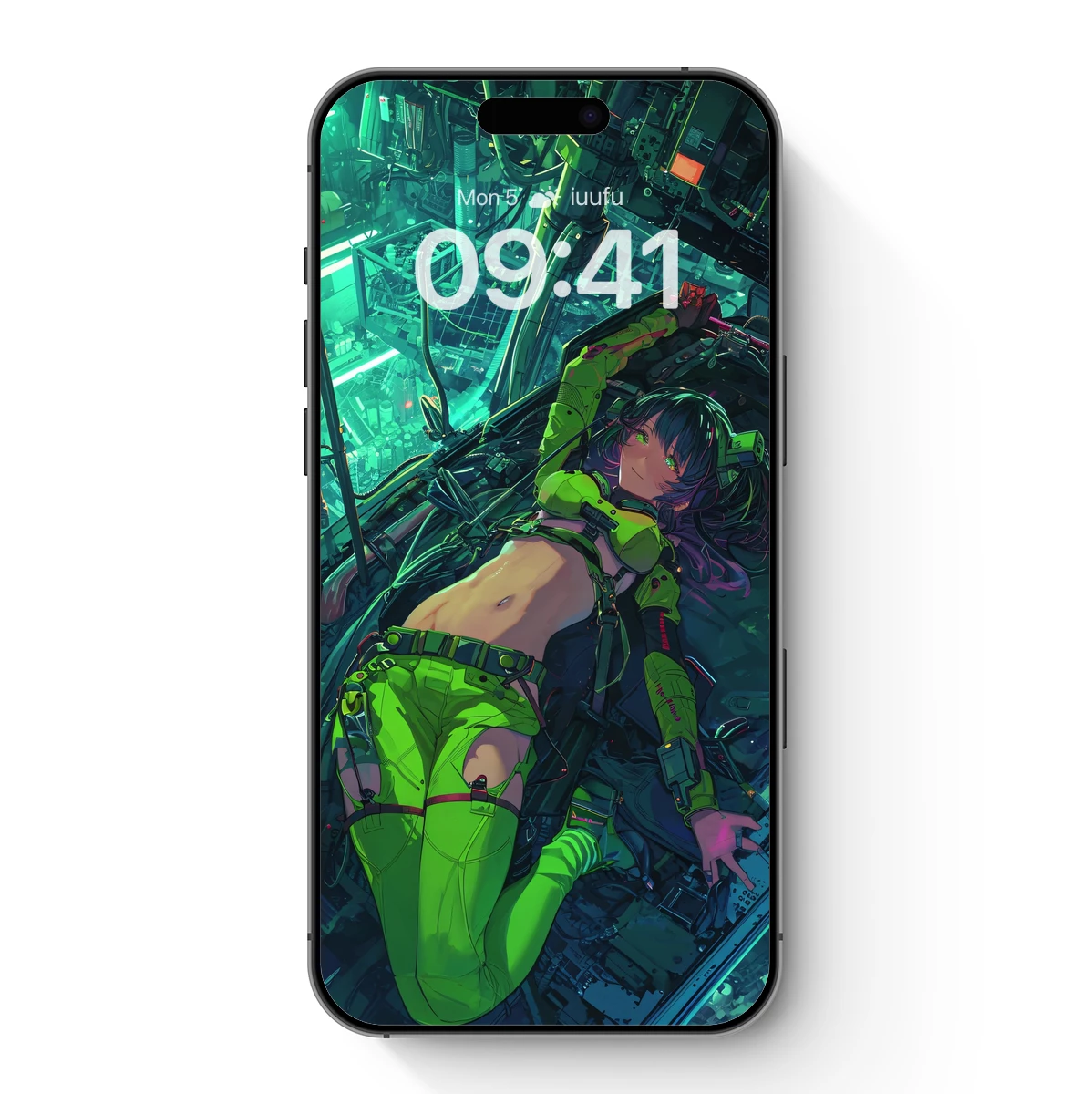 Cyberpunk Siren in Neon Green