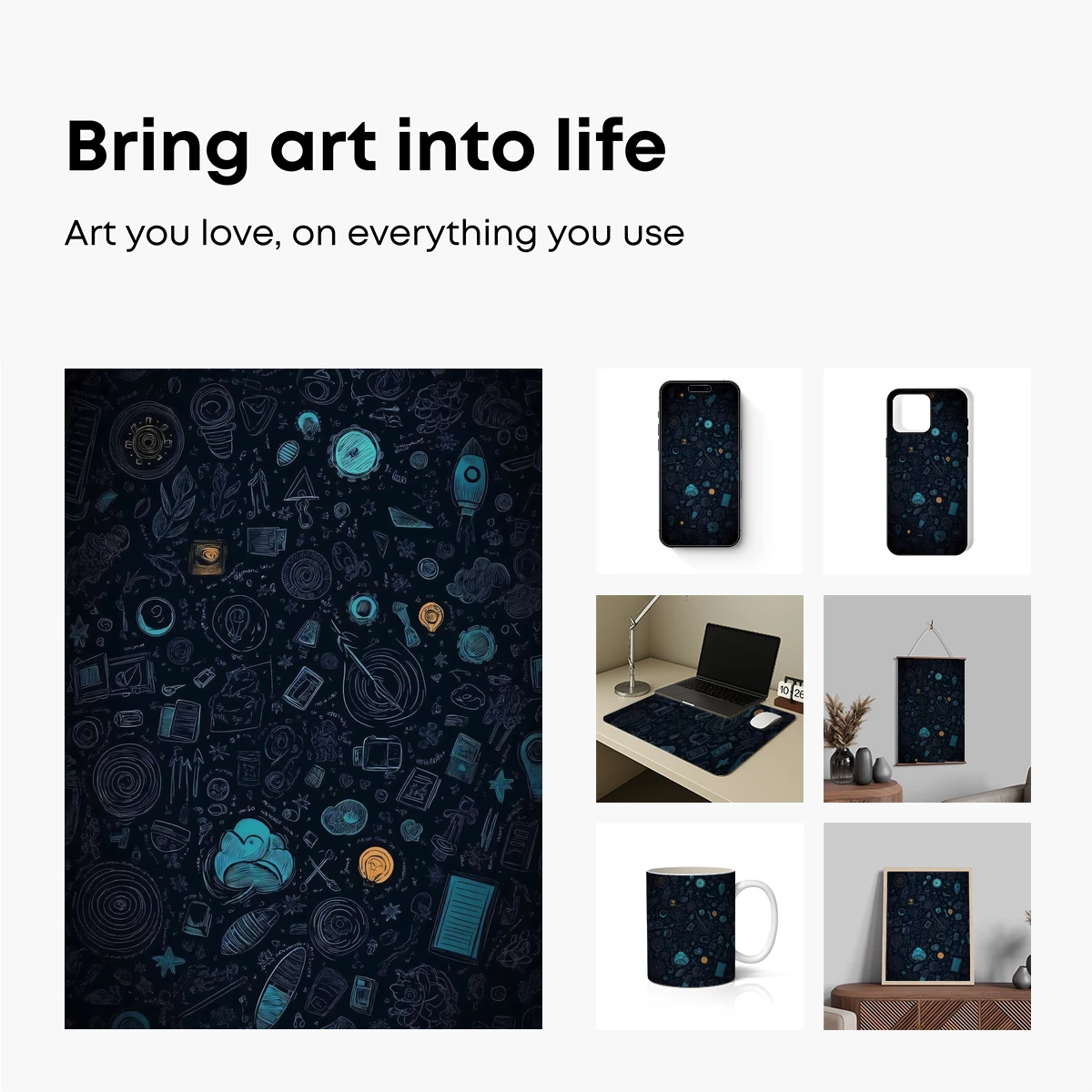 Cosmic Doodle Symphony: A Night Sky of Ideas - Image 2