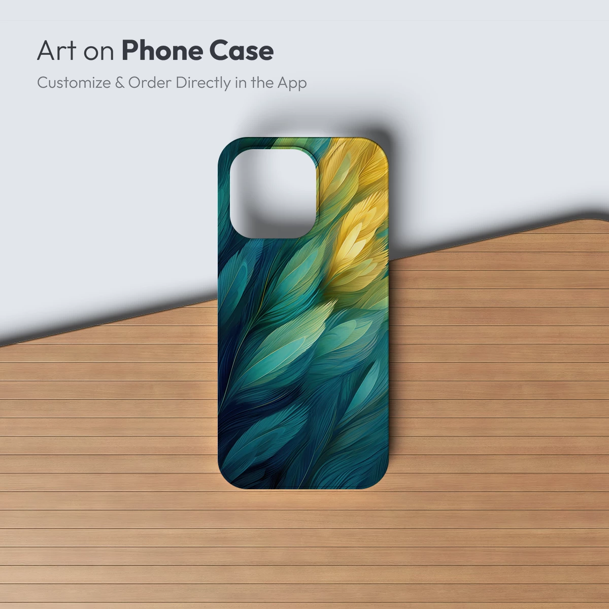 Feather Symphony in Teal and Gold - Image 3