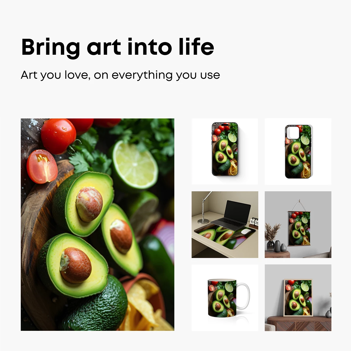 Avocado Splits: Fresh Vibrancy on Wood - Image 2