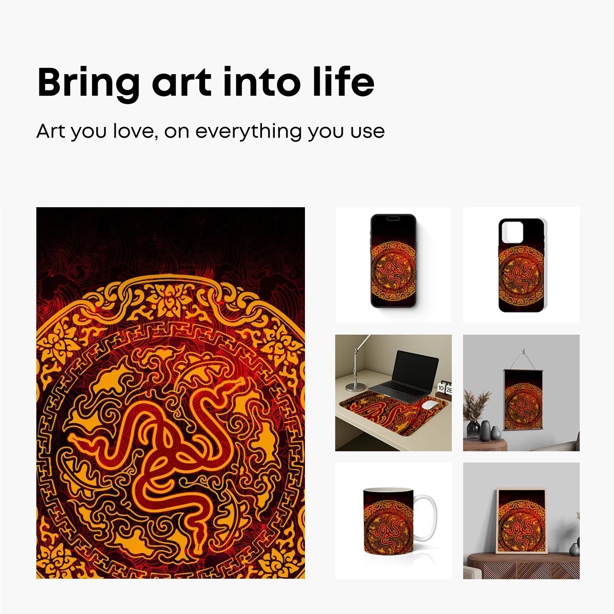 Golden Dragon's Embrace: Mythic Oriental Artistry - Image 2