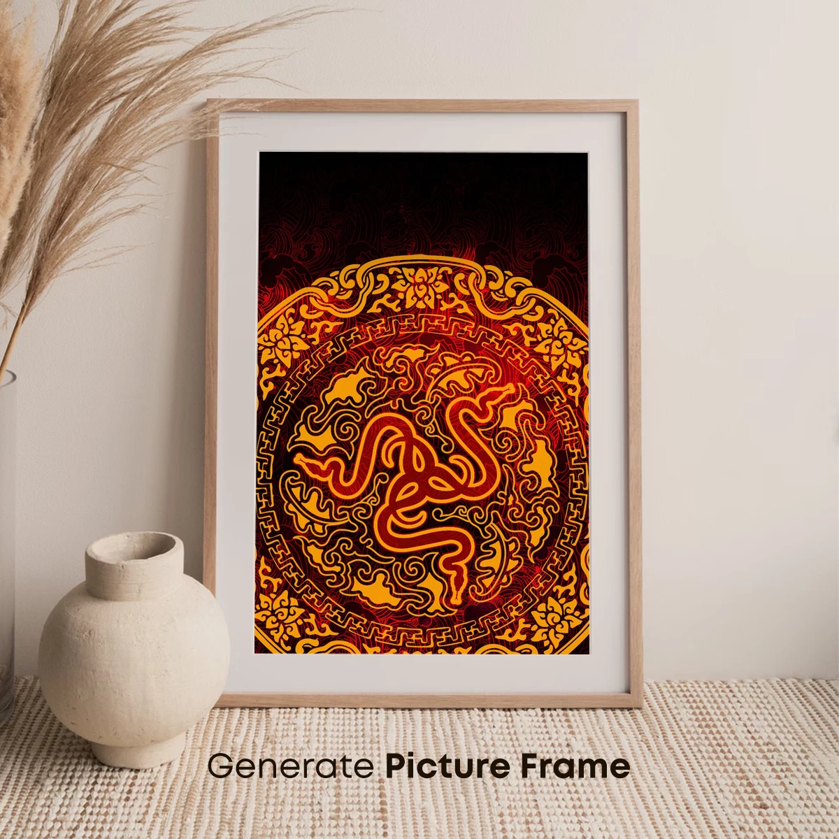 Golden Dragon's Embrace: Mythic Oriental Artistry - Image 7