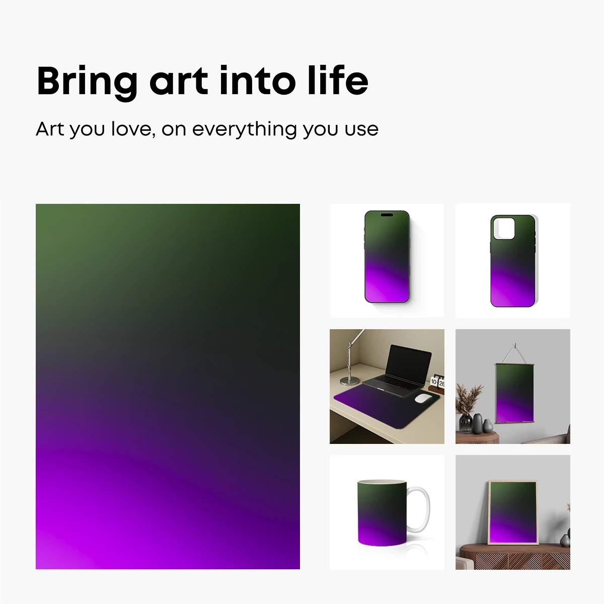 Gradient Elegance: Purple and Green Harmony - Image 2
