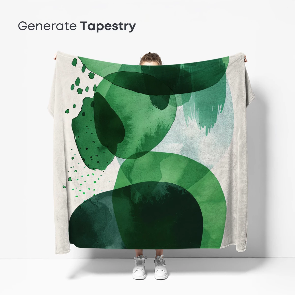 Emerald Whispers: Abstract Green Watercolor Fusion - Image 5