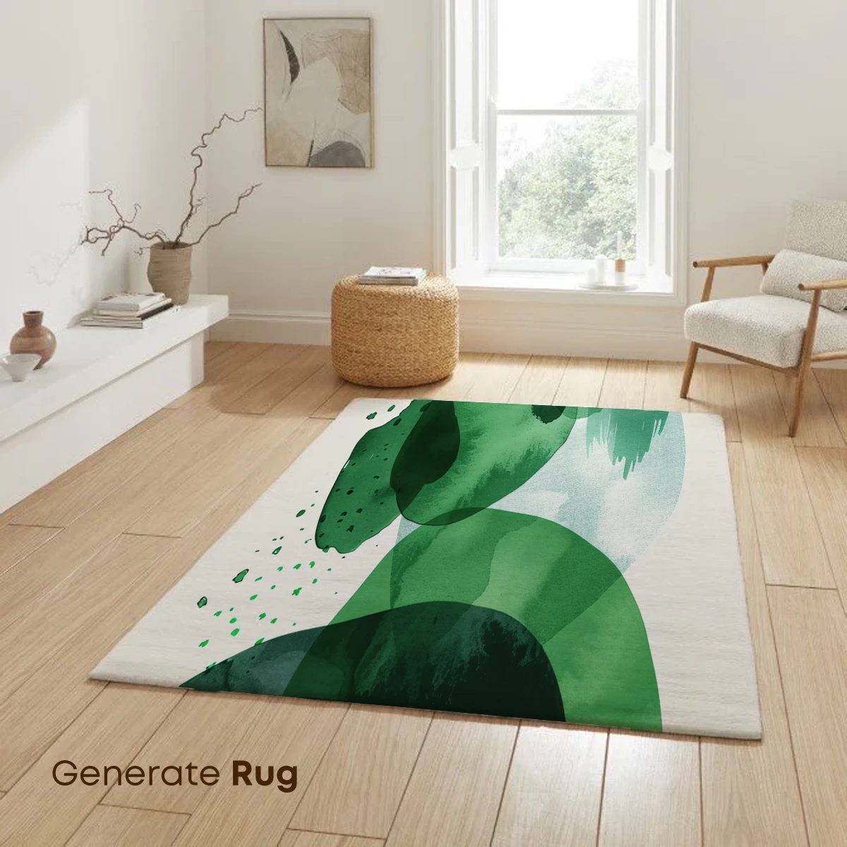 Emerald Whispers: Abstract Green Watercolor Fusion - Image 6