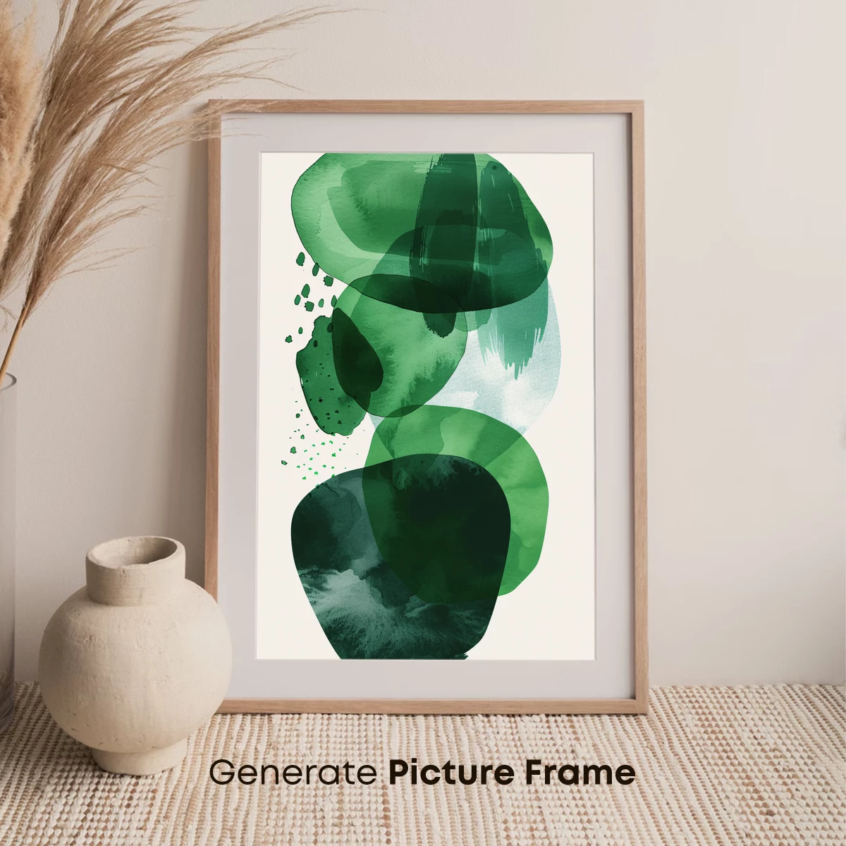 Emerald Whispers: Abstract Green Watercolor Fusion - Image 7