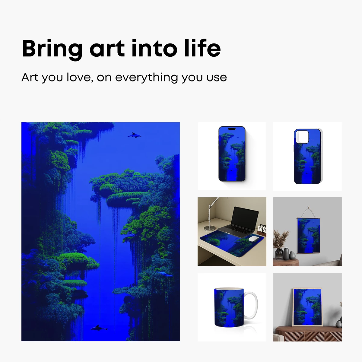 Aquatic Canopy: Floating Forests in Deep Blue - Image 2