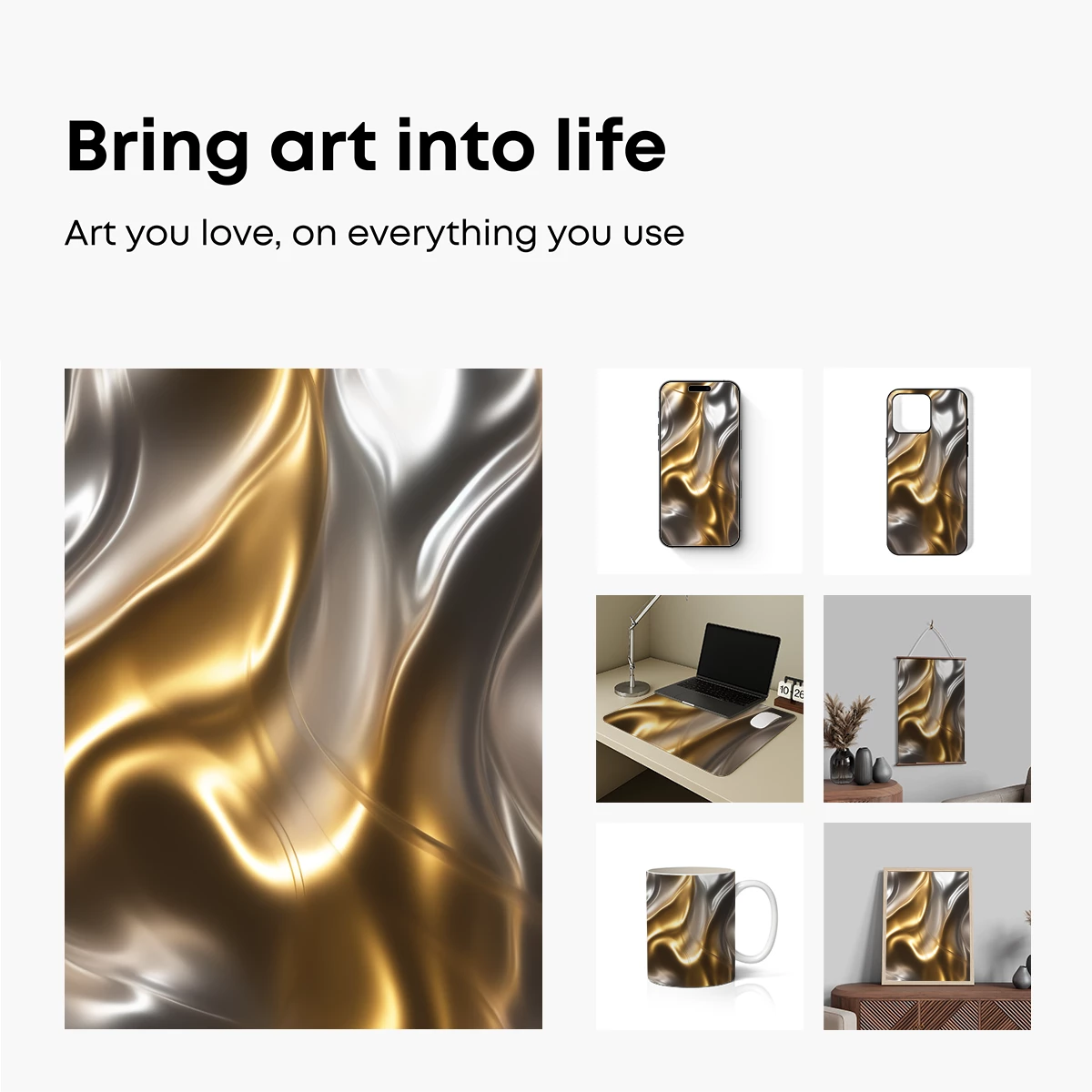 Golden Silk Symphony: Fluid Elegance in Motion - Image 2