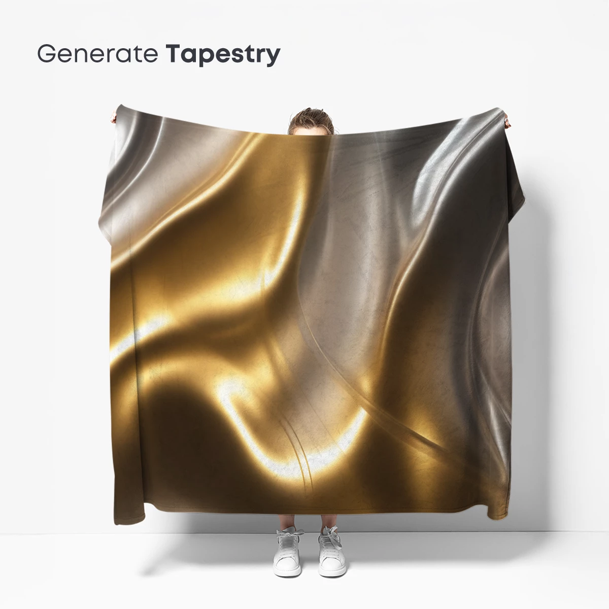 Golden Silk Symphony: Fluid Elegance in Motion - Image 5