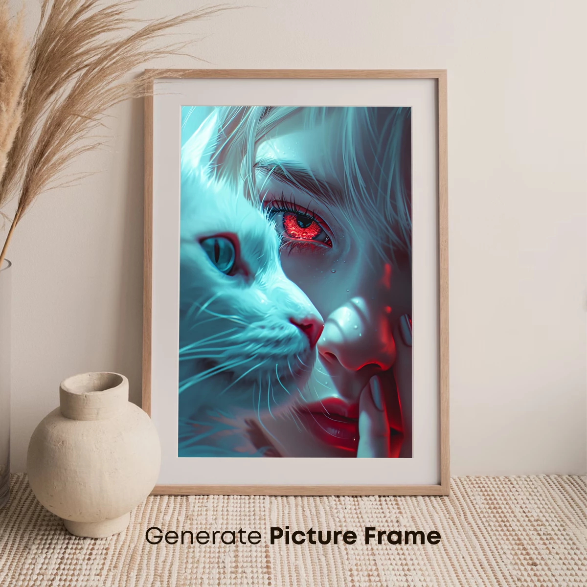 Feline Bond: Neon Tears and Scarlet Eyes - Image 7