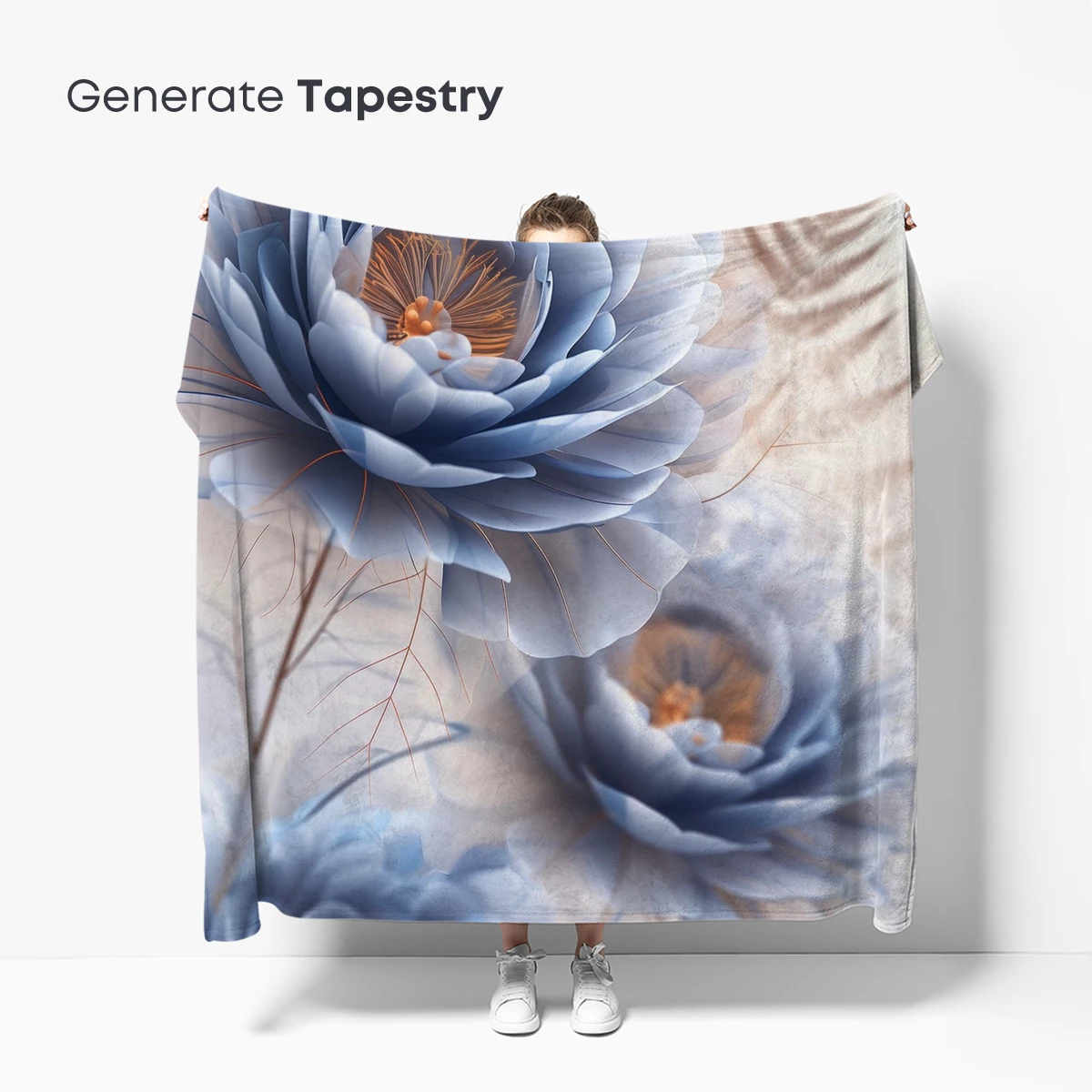 Ethereal Blue Blossoms: A Floral Dreamscape - Image 5